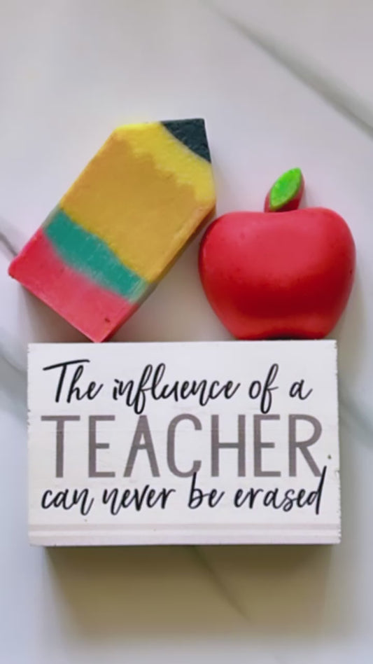 Pencil and Apple Soap